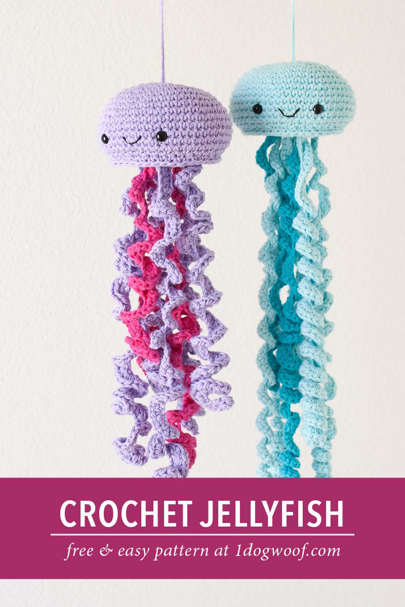 Jellyfish crochet toy in multiple colors