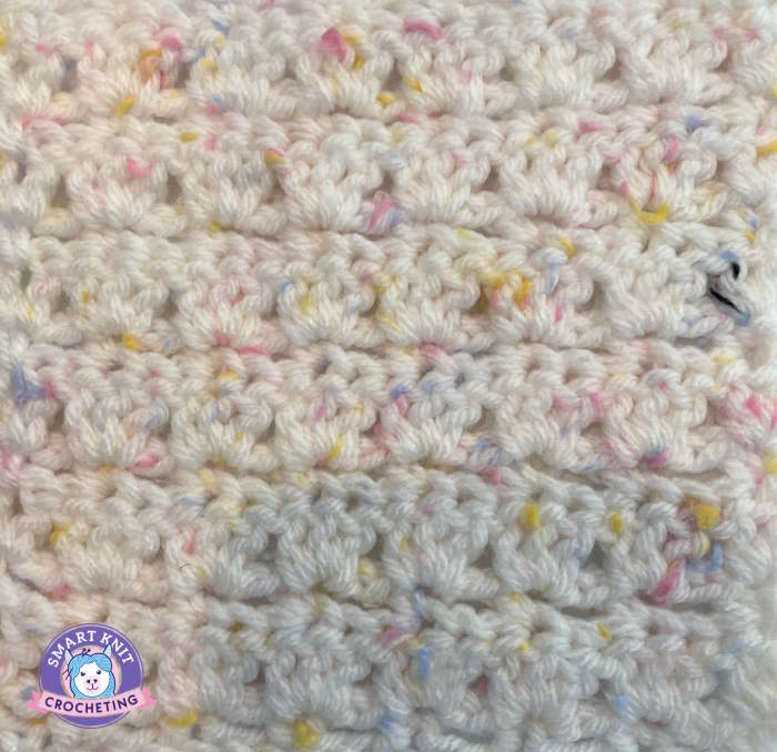 Crochet parquet stitch closeup crocheted with worsted weight yarn Crochet parquet stitch closeup crocheted with worsted weight yarn