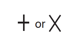 Single Crochet (sc) in the US
Double crochet (dc) in the UK the symbol for single crochet (sc)