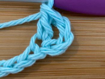 3.  Chain one.  Skip one chain and make one double crochet into the next chain stitch.