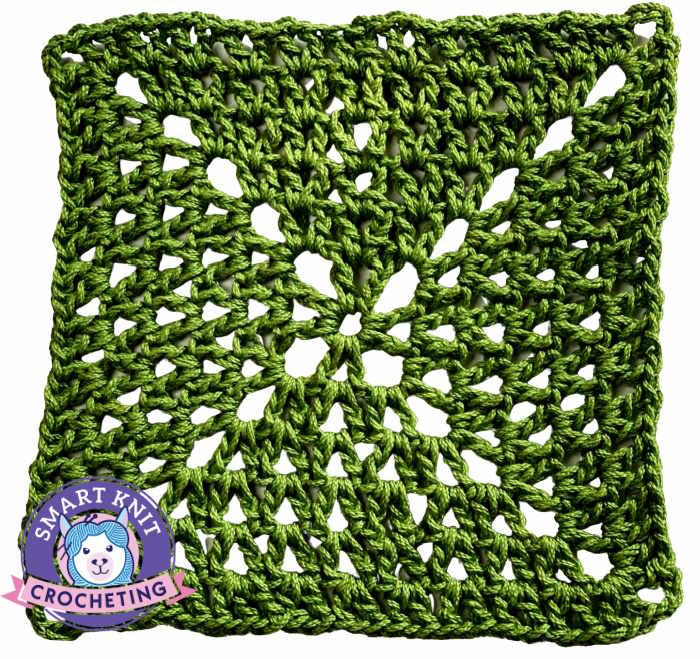 A variation of the crochet v stitch:  This swatch is a motif or type of granny square