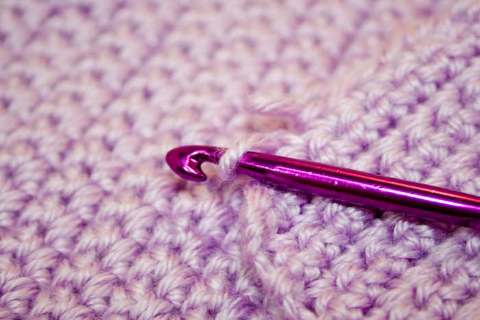 crochet sample with hook in pueple yarn crochet sample with hook in pueple yarn