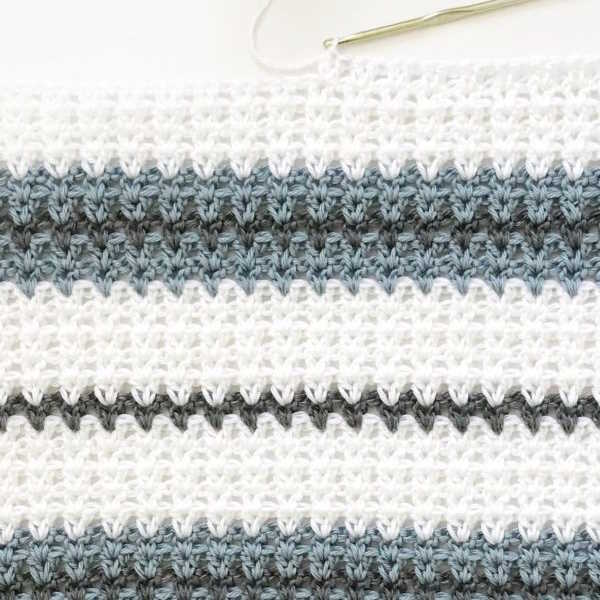 Closeup of the Daisy Farm Crafts V Stitch Blanket Closeup of the Daisy Farm Crafts V Stitch Blanket