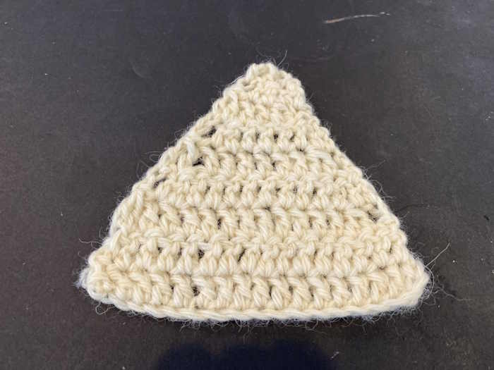 A swatch demonstrating the double crochet decrease stitch