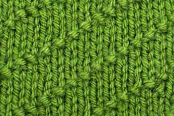 Diagonal seed stitch thumbnail image worked in green