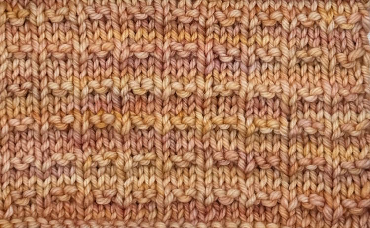 A swatch of the double andalusian knit stitch right side