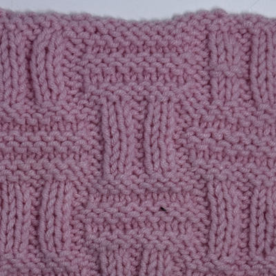 Wrong side showing of the double basket stitch