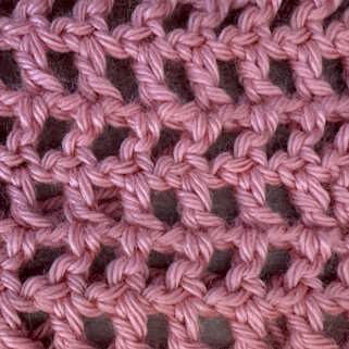 Thumbnail image of the double crochet mesh stitch