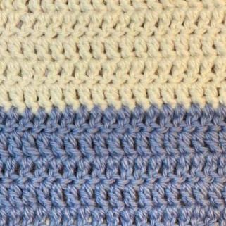 A swatch of double crochet in two colors