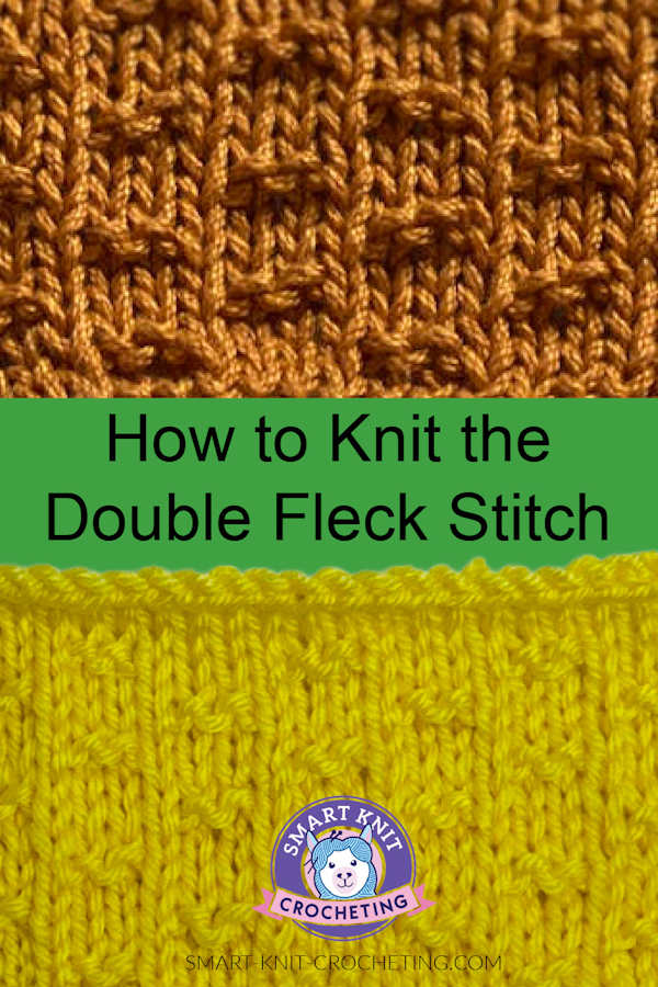 Double fleck stitch swatches on a pin image