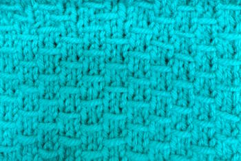 Double Woven Knit Stitch in teal
