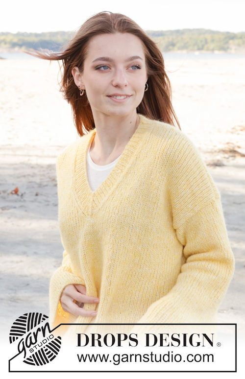 Drop Shoulder V-neck pullover, Drops Design