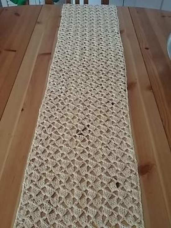 A Table Runner worked in the Crochet Drunken Granny Stitch A Table Runner worked in the Crochet Drunken Granny Stitch