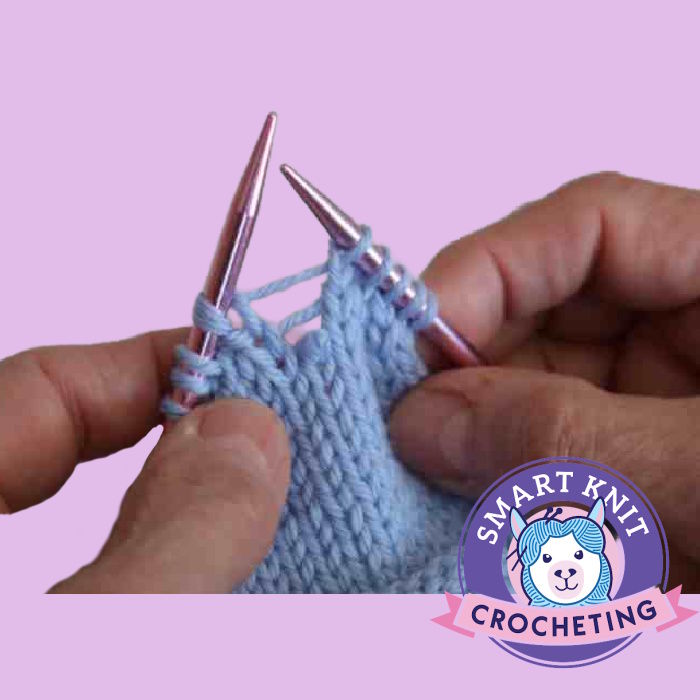 Fixing knitting mistakes shows how to fix a dropped stitch