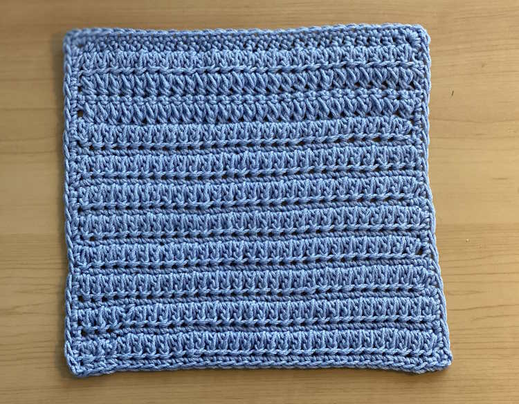 Forked half double crochet washcloth