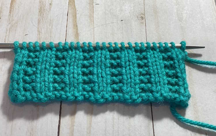 Garter Rib Stitch in progress still on needles