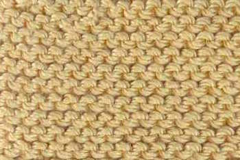 Garter stitch pattern worked in beige yarn, thumbnail image