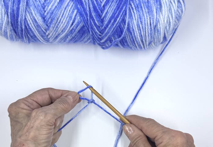 Start the German Twisted Cast on with a slip knot Start the German Twisted Cast on with a slip knot