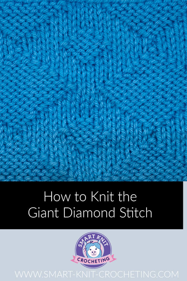 Giant Diamonds Knit Stitch Pattern Swatch on a Pin Image