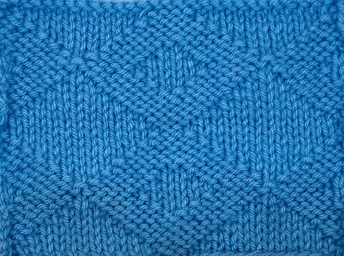 Wrong side showing the the Giant Diamond Stitch Pattern