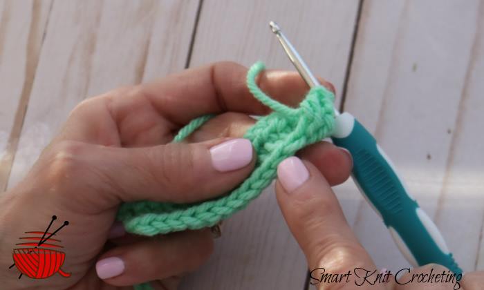 Shown how to count the Vs as stitches