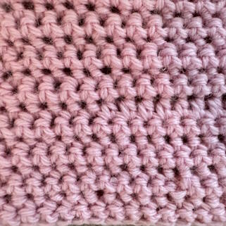 Thumbnail photo of the half double crochet knotted stitch