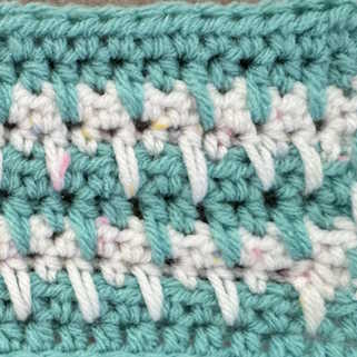 Thumbnail image of the half-double crochet spike stitch.