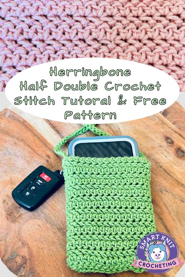 Herringbone half double crochet stitch pin image