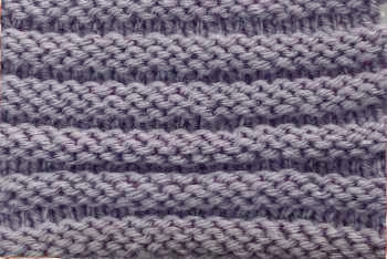 Horizontal Welt Stitch swatch  worked in purple