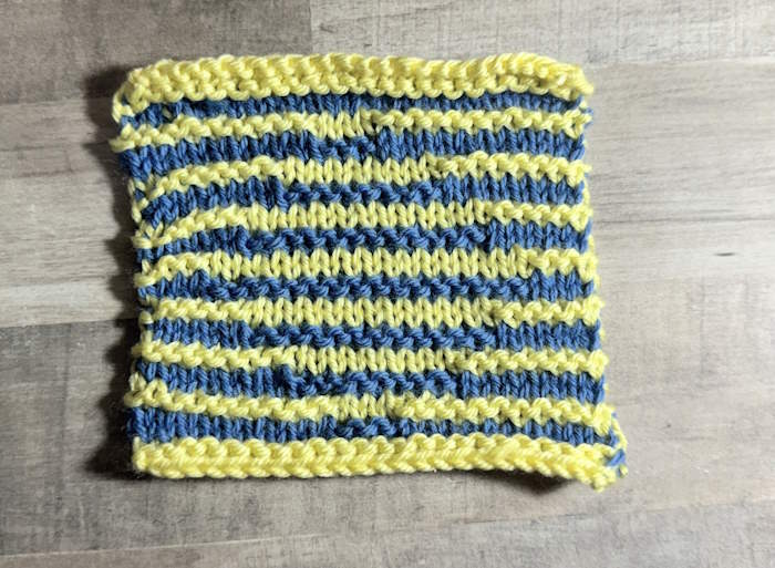 A swatch of illusian knitting straight on A swatch of illusian knitting straight on