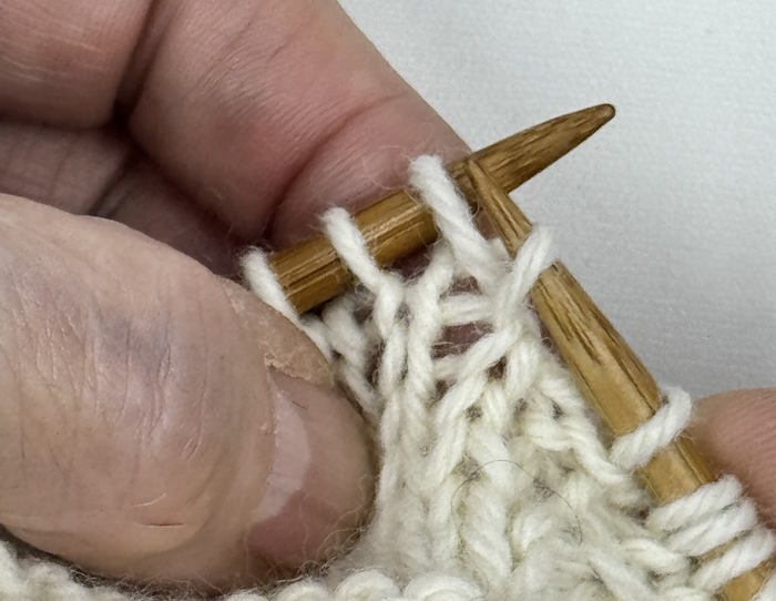 Step two for making the right slanting lifted increasel