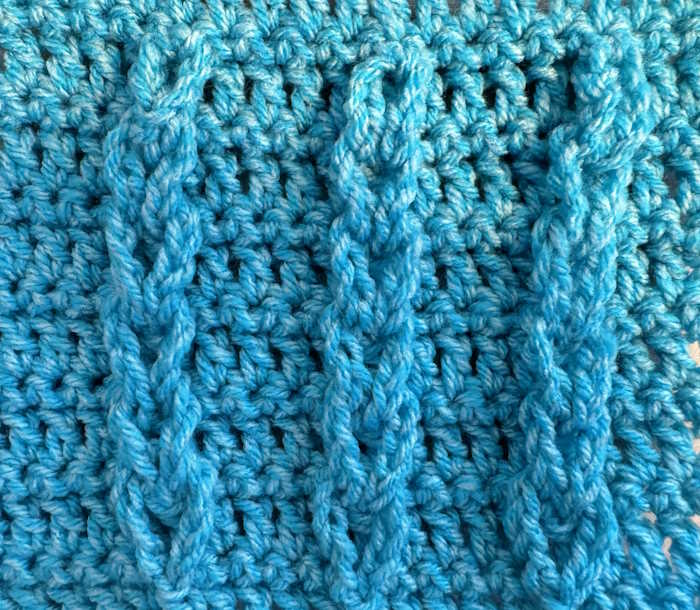 Closeup of a swatch of Jacob's ladder crochet stitch pattern Closeup of a swatch of Jacob's ladder crochet stitch pattern