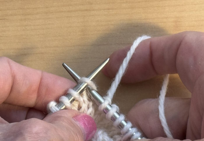 Hands are holding the yarn in the right hand is called English Style Hands are holding the yarn in the right hand is called English Style