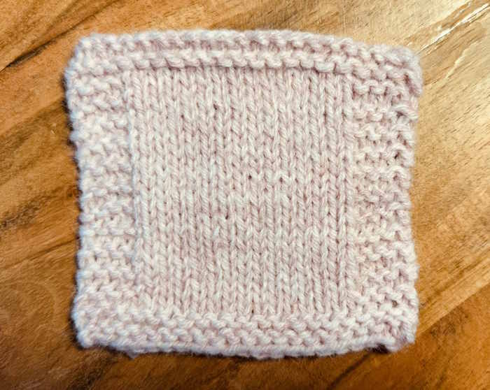 A knitted swatch using Lion Brand Wool Ease Yarn A knitted swatch using Lion Brand Wool Ease Yarn