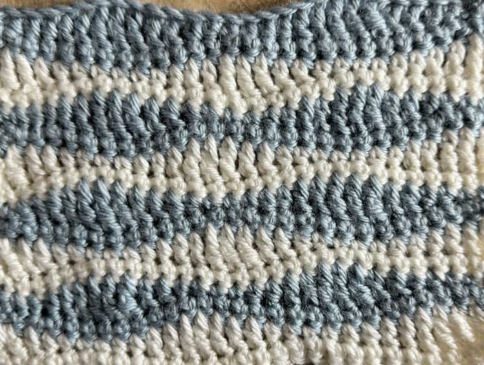 Close up of long wave crochet stitch pattern
