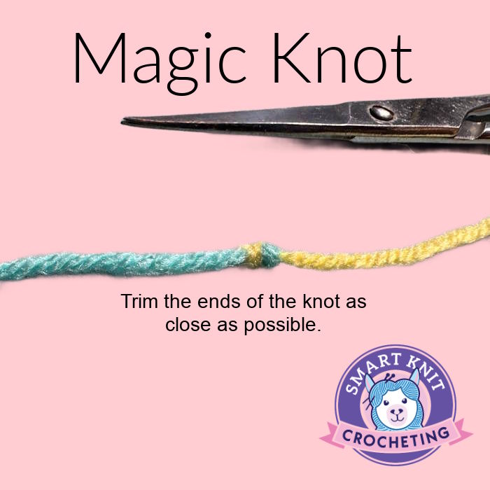 The last step in the series of how to make the magic knot 