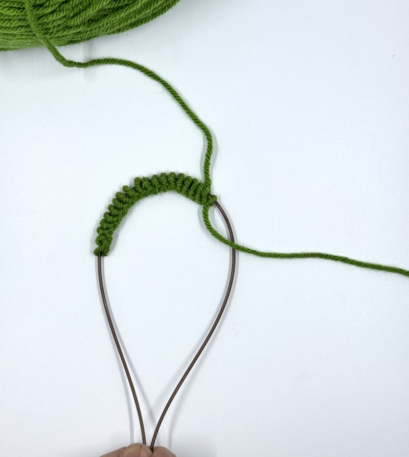 Magic loop, step 2 includes sliding all stitches onto the cable.