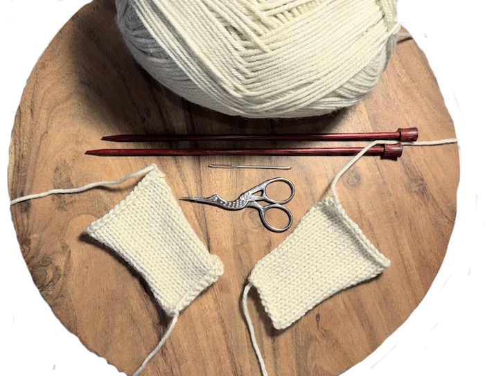 supplies needed for the mattress stitch in stockinette pattern