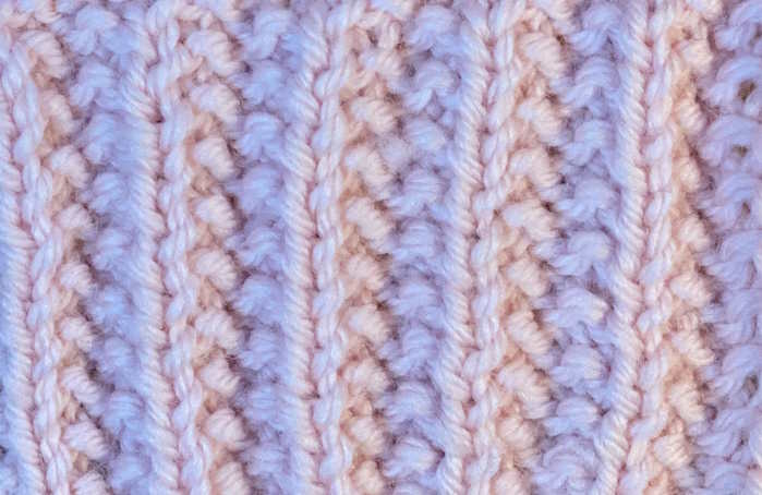 The Mistake rib knit stitch showing the right side