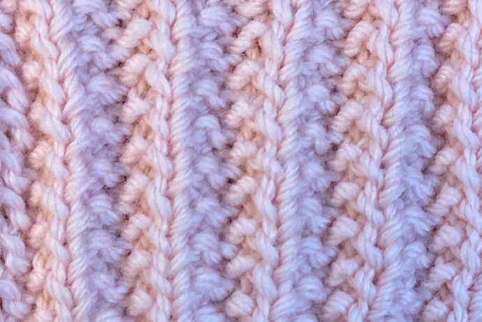 Wrong side showing of the Mistake Rib Stitch