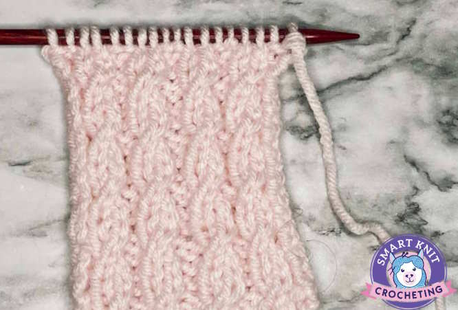 Mock cabel knit pattern, showing right side