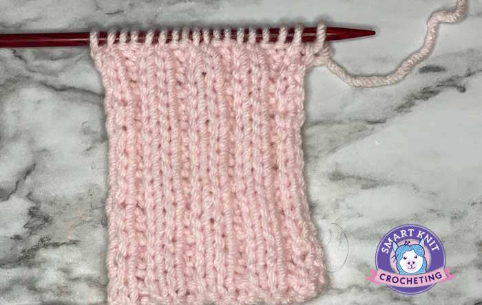 Mock cable knit pattern, wrong side