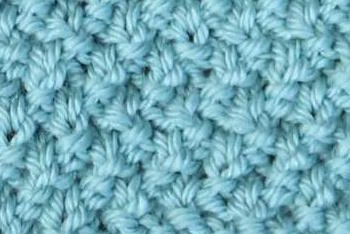 Moss Stitch Knit moss stitch pattern worked in blue