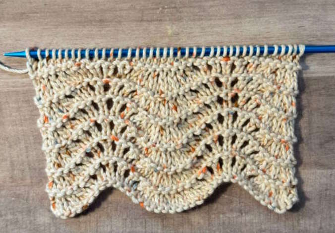 A swatch of old shale lace knit pattern