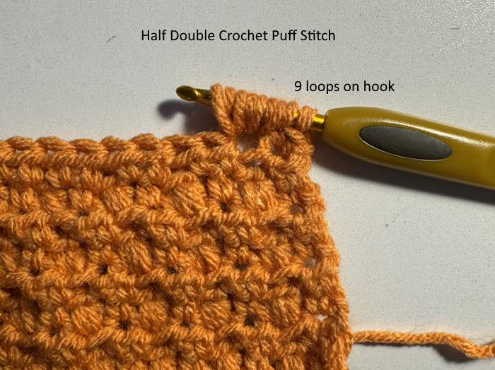 How to make the half double crochet puff stitch How to make the half double crochet puff stitch