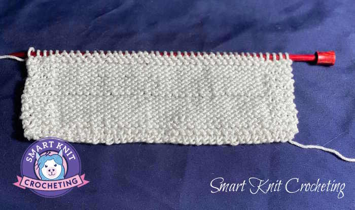 Swatch shown is the Purl Ridge Stitch wrong side worked in white 100% cotton