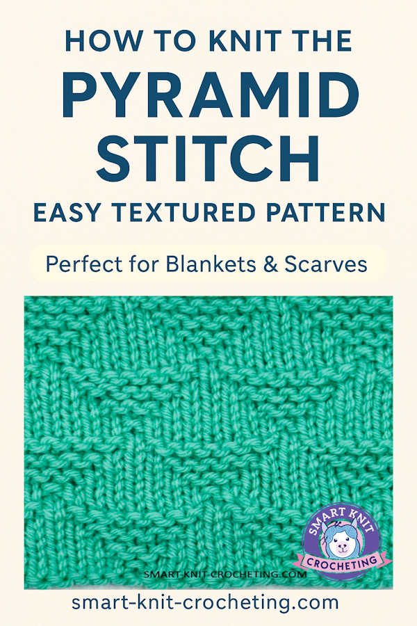 A pin image showing the knit pyramid stitch