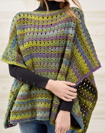 A poncho by Yarnspiration featuring Red Heart Colorscape yarn A poncho by Yarnspiration featuring Red Heart Colorscape yarn