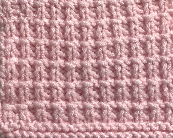 Ridged Rib Knit Stitch Pattern, Wrong Side Wrong side showing of the Ridged Rib Knit Stitch Pattern