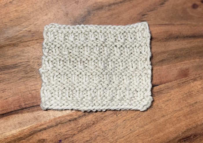 A swatch of the roman knit rib stitch showing the wrong side A swatch of the roman knit rib stitch showing the wrong side